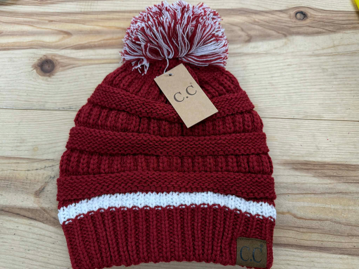 Game Day C.C. Beanie - Crimson & White