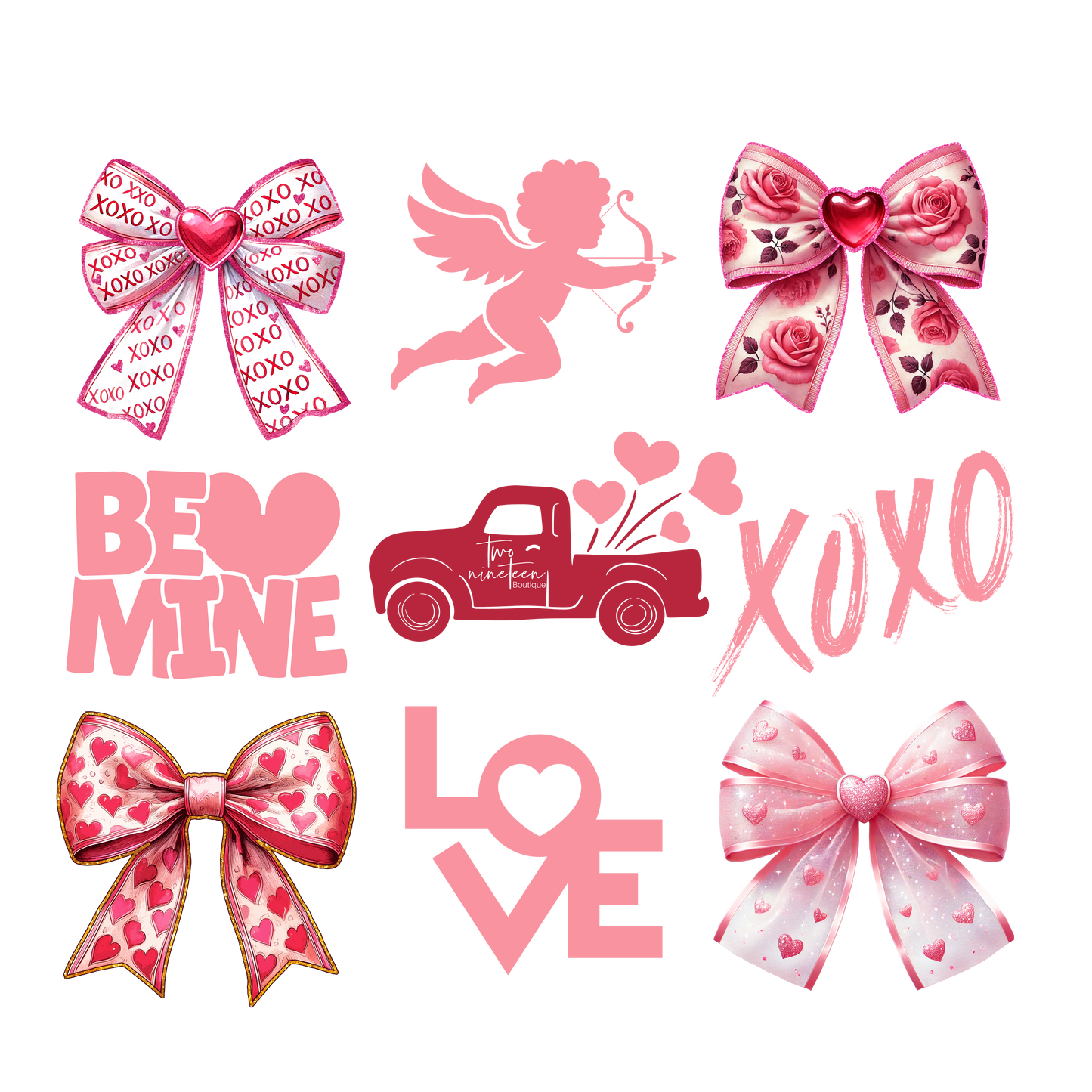 Two Nineteen Valentine's Coquette Bows Tee Shirt