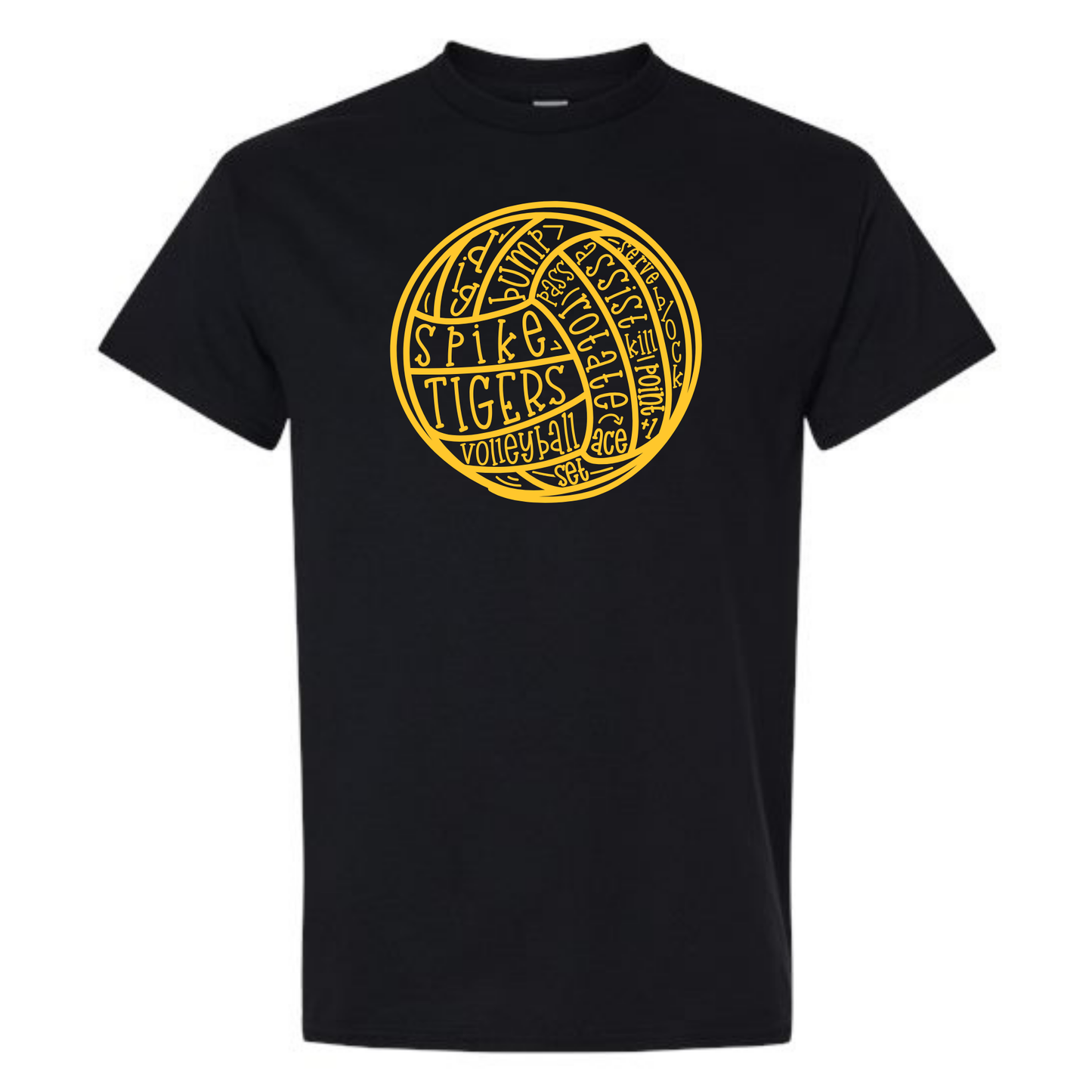 Tigers Volleyball Setter Tee Shirt, Sweatshirt or Hoodie - Black