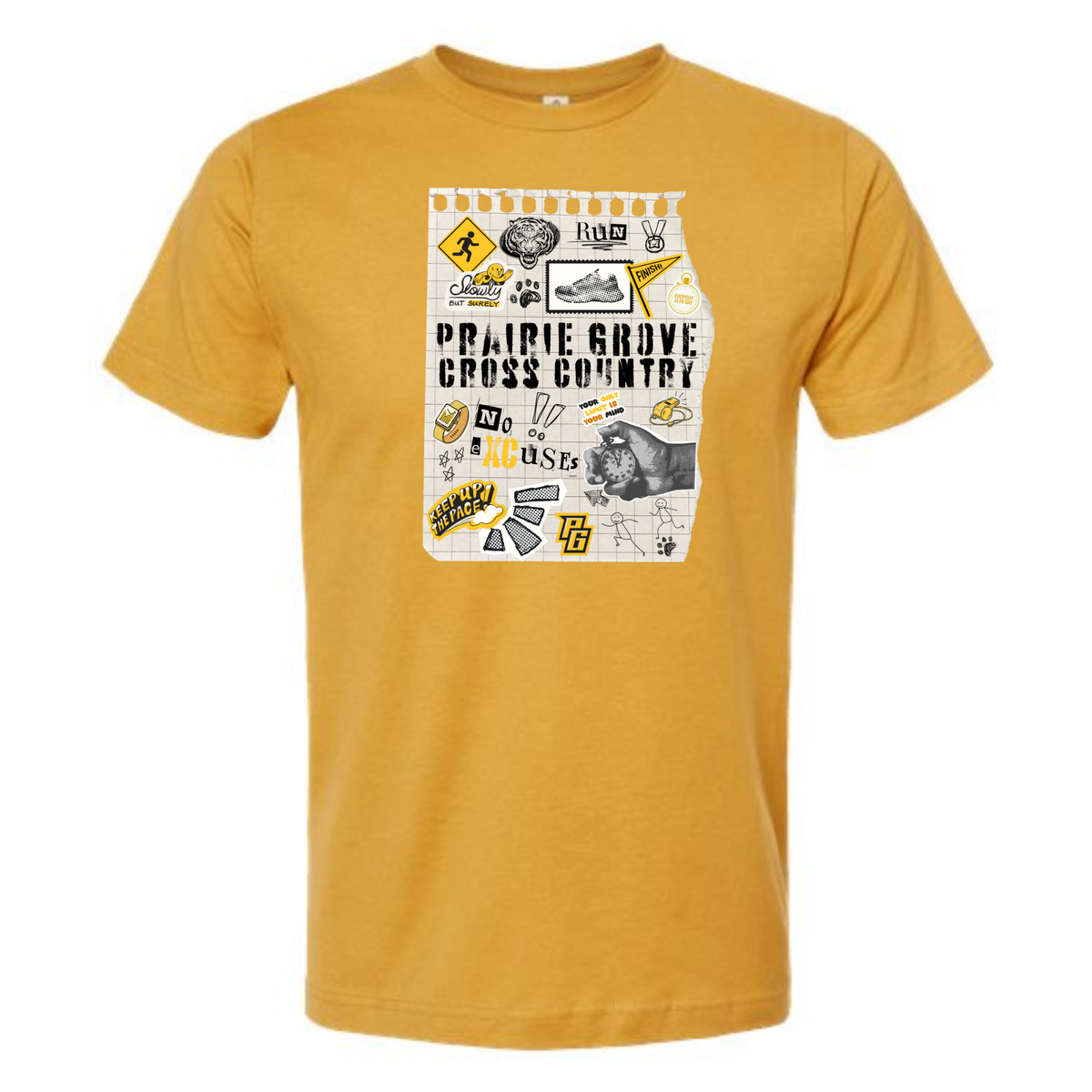 Prairie Grove Cross Country Ripped Page Tee Shirt