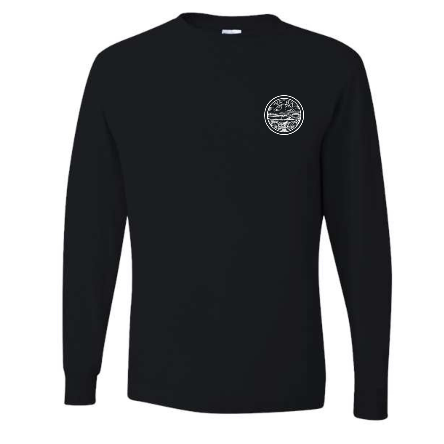 Byzak Surfboards Long Sleeve Tee Shirt- Black w/ White Logo