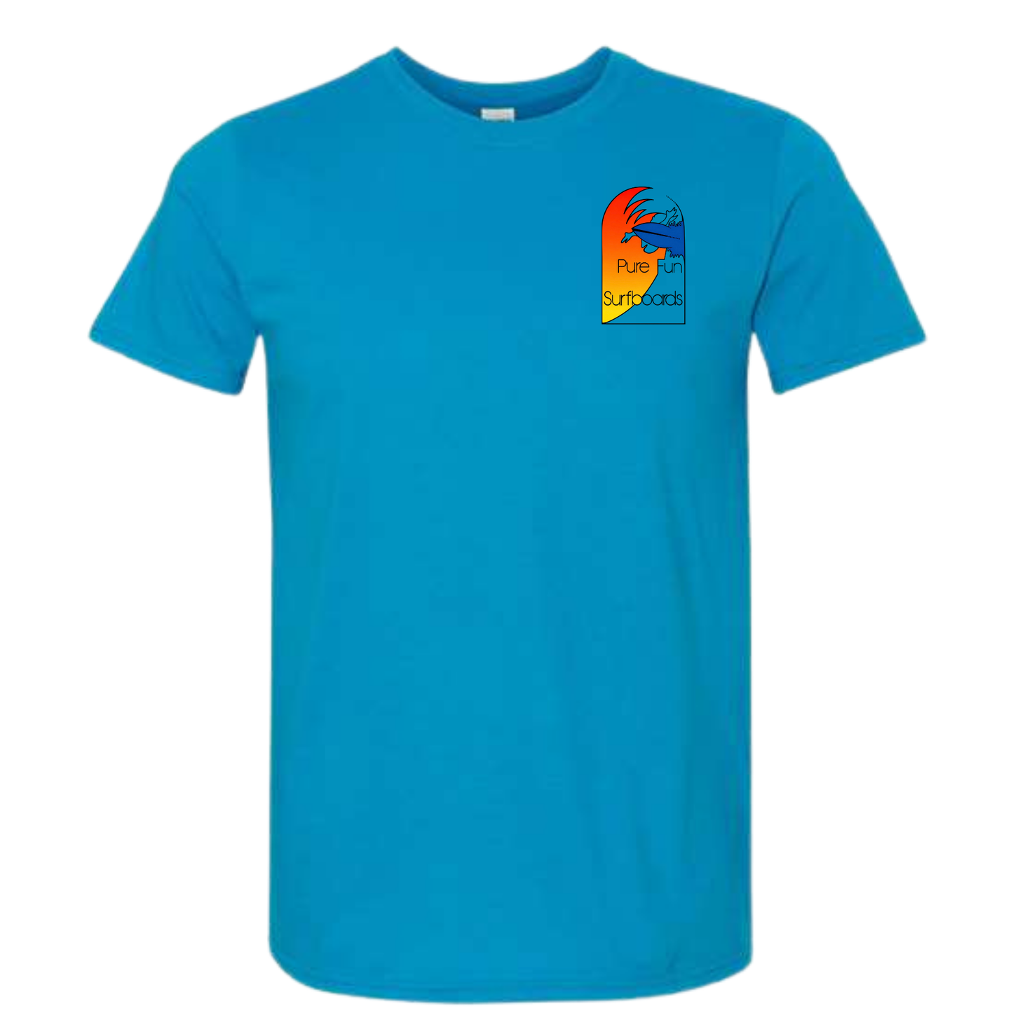 Byzak Surfboards Pure Fun T Shirt - Teal w/Colorful Logo