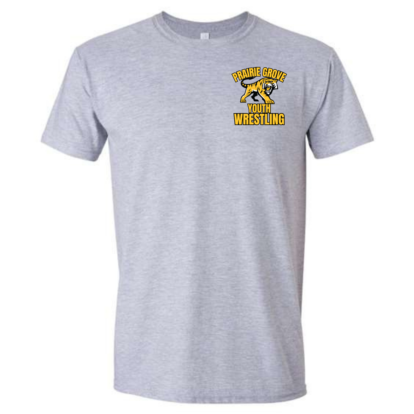 Prairie Grove Youth Wrestling T Shirt with Chest Logo