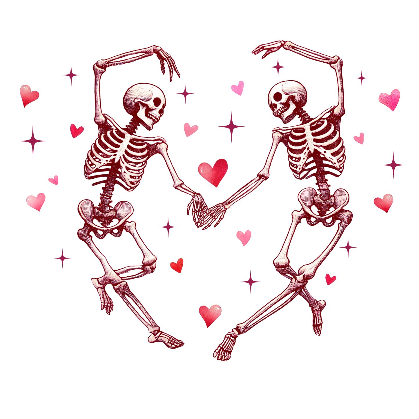 Heart Skeleton Valentine's Day Tee Shirt