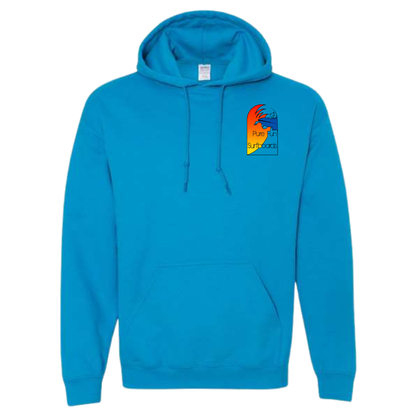 Byzak Surfboards Pure Fun Hoodie- Teal w/ Colorful Logo