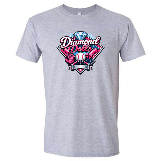 Diamond Dolls Logo Tee Shirt - Grey