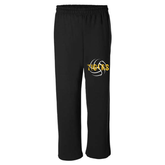 Tigers Volleyball Quad Stamp Open Bottom Sweatpants
