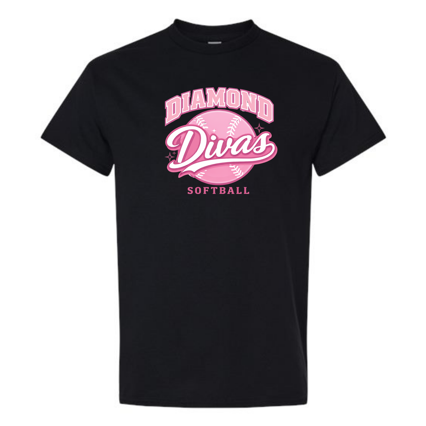 Diamond Divas Softball Tee Shirt - Black