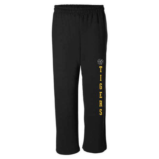 Tigers Volleyball Vertical Print Open Bottom Sweatpants