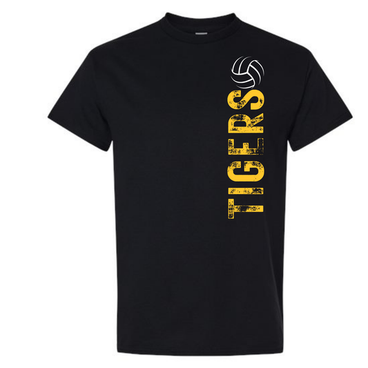 Tigers Volleyball Stamped Tee Shirt, Sweatshirt or Hoodie - Black