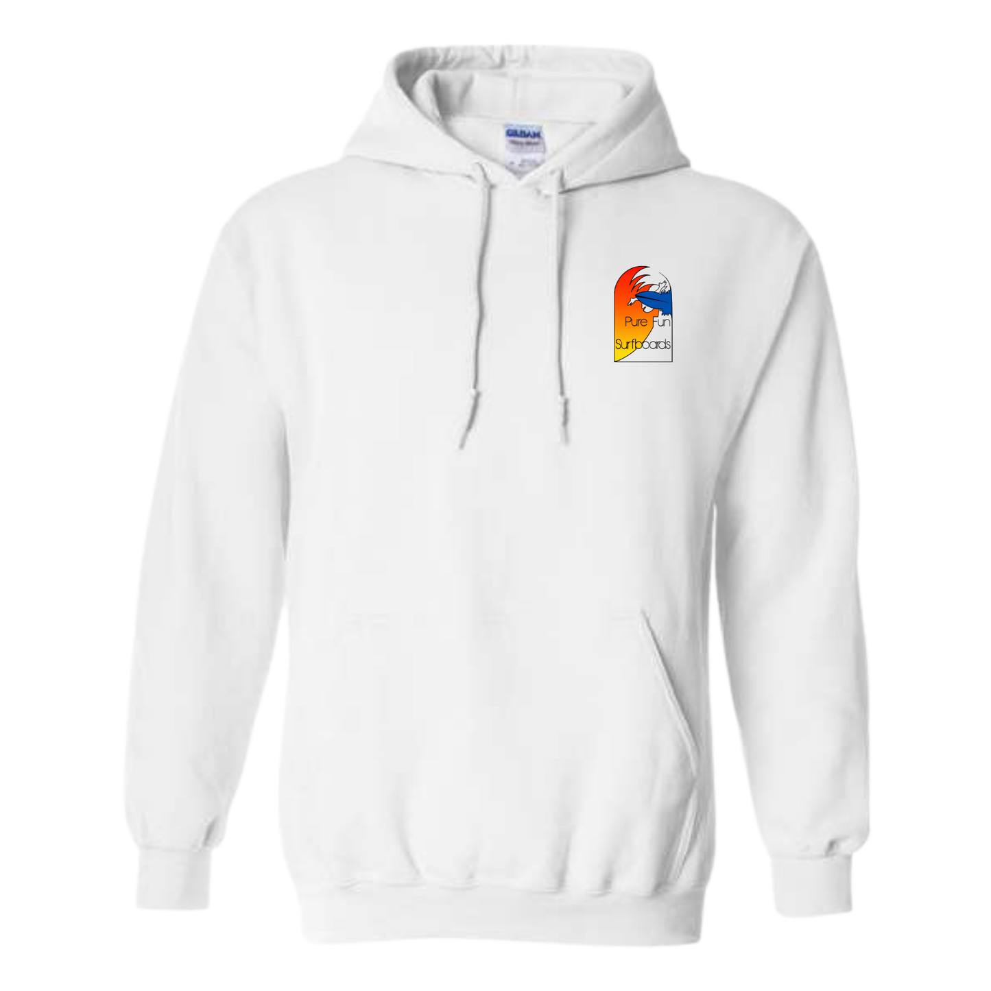 Byzak Surfboards Pure Fun Hoodie- White w/Colorful Logo
