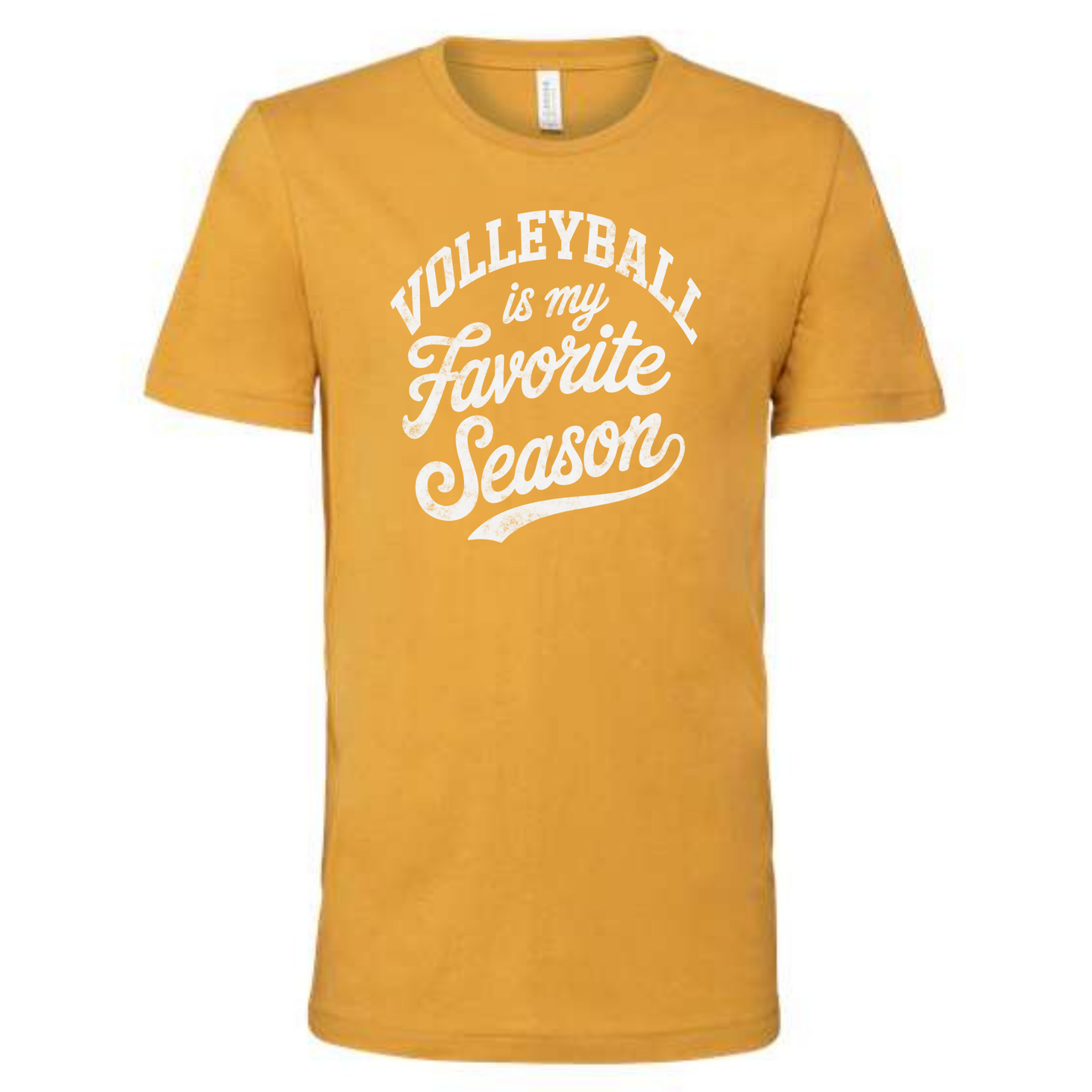 Volleyball is My Favorite Season Tee Shirt, Crewneck Sweatshirt or Hoodie - Mustard & White
