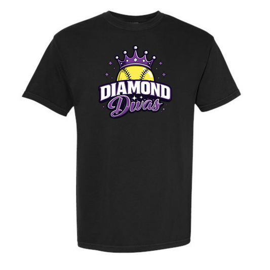 Diamond Divas Tiara Tee Shirt - Black