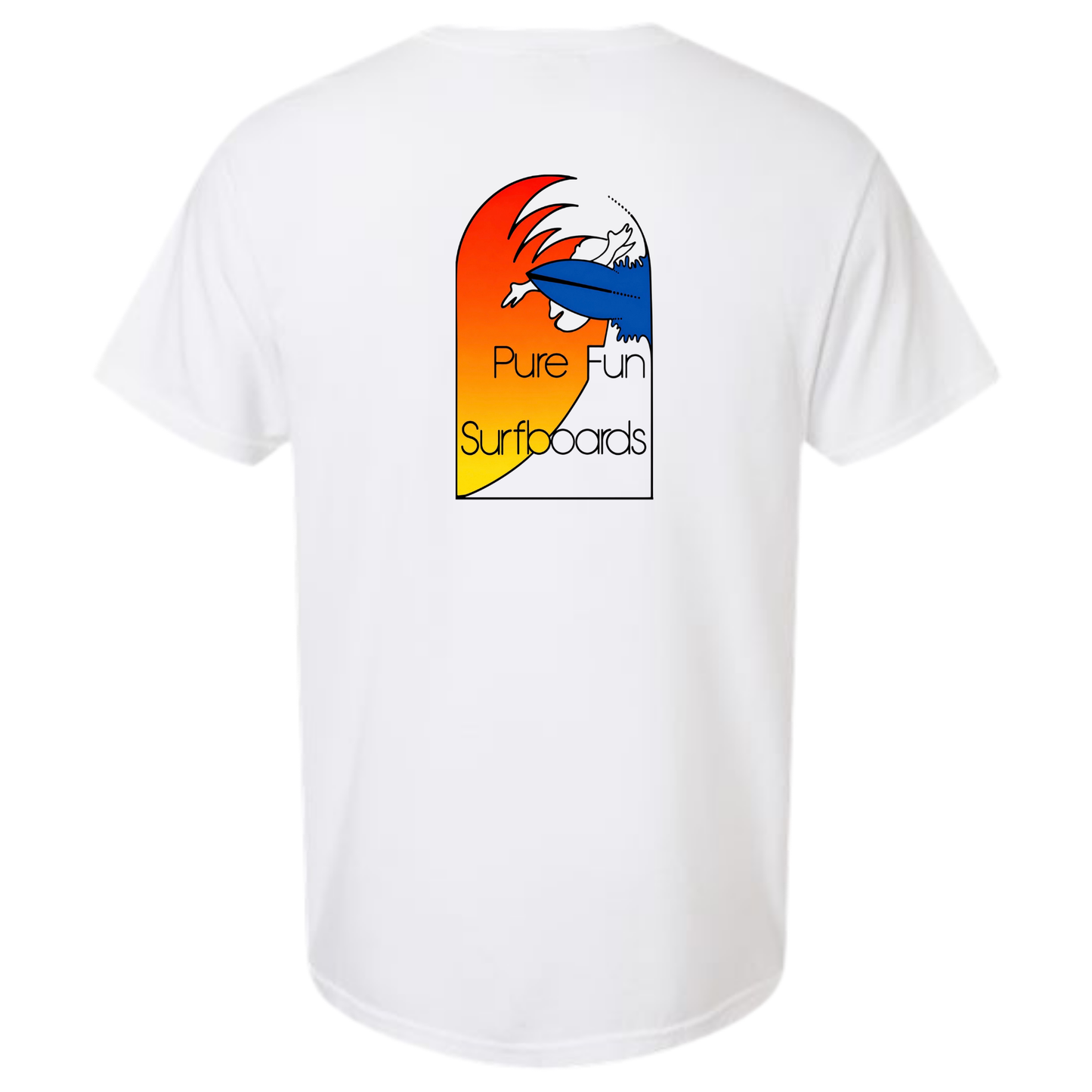 Byzak Surfboards Pure Fun T Shirt - White w/Colorful Logo