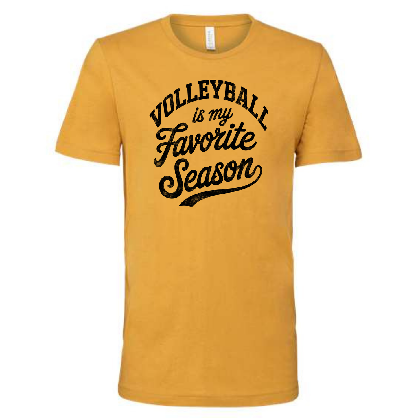 Volleyball is My Favorite Season Tee Shirt, Crewneck Sweatshirt or Hoodie - Mustard & Black