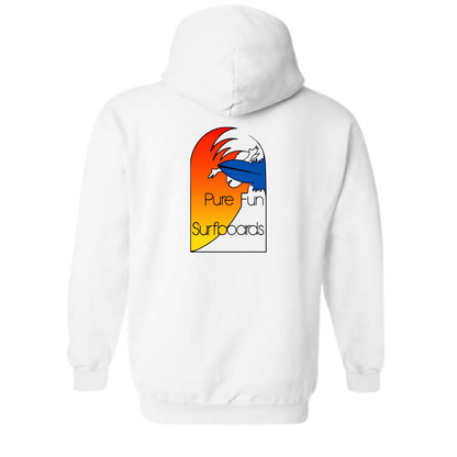 Byzak Surfboards Pure Fun Hoodie- White w/Colorful Logo
