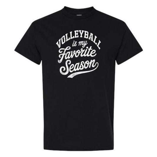 Volleyball is My Favorite Season Tee Shirt, Crewneck Sweatshirt or Hoodie - Black & White