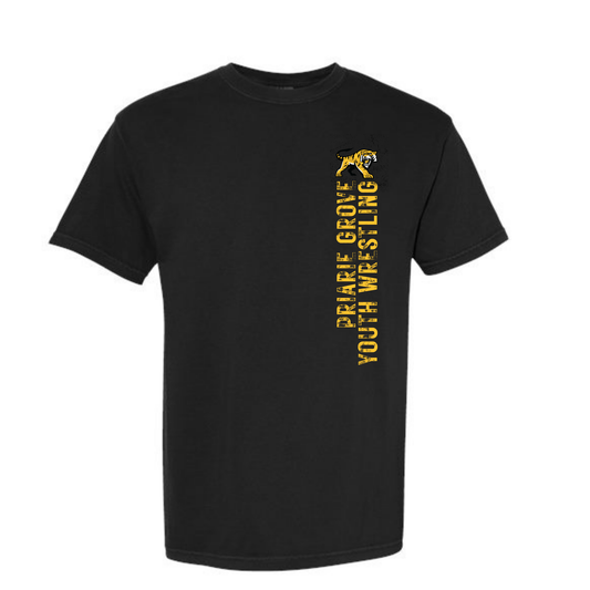 Prairie Grove Youth Wrestling T Shirt with Vertical Detail