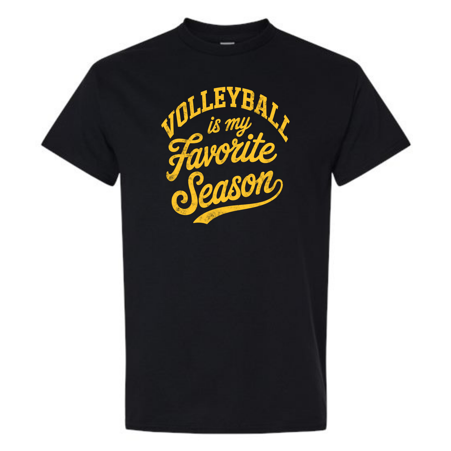 Volleyball is My Favorite Season Tee Shirt, Crewneck Sweatshirt or Hoodie - Black & Gold