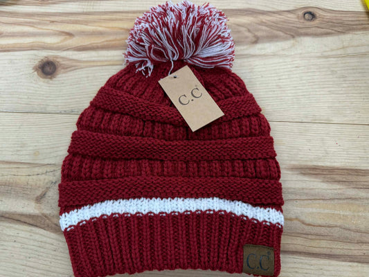 Game Day C.C. Beanie  - Crimson & White
