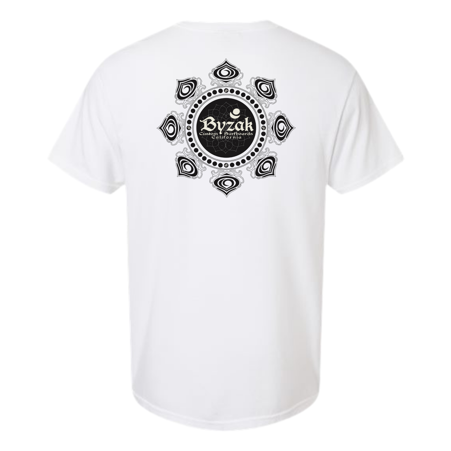 Byzak Surfboards T Shirt - White w/Black Logo