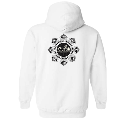 Byzak Surfboards Hoodie- White w/Black Logo