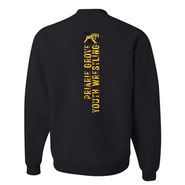 Prairie Grove Youth Wrestling Crewneck Sweatshirt with Back Print