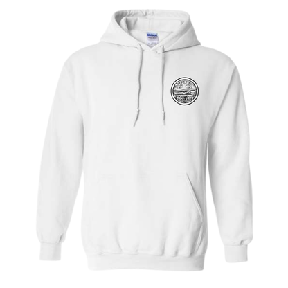 Byzak Surfboards Pure Fun Hoodie- White w/Black Logo