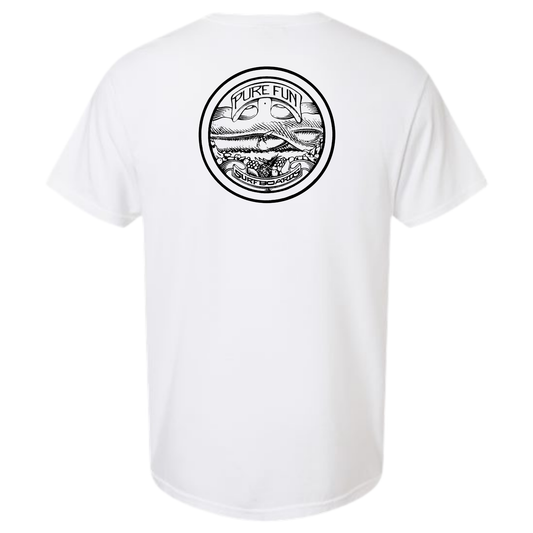 Byzak Surfboards Pure Fun T Shirt - White w/Black Logo