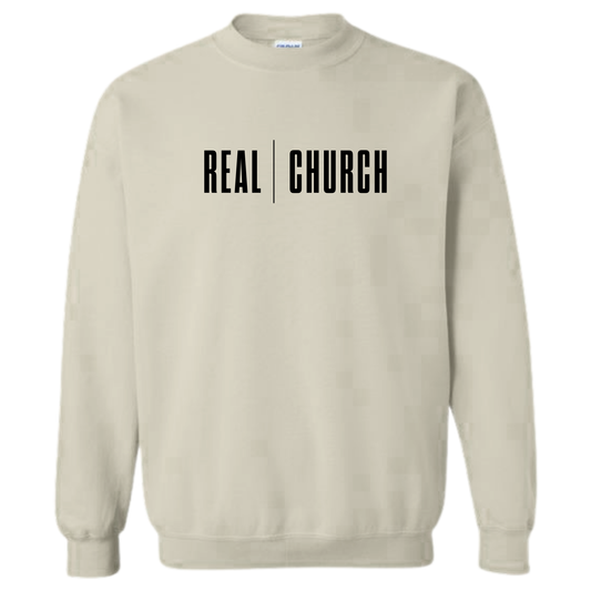 Real Church - Classic Logo Crewneck Sweatshirt - Sand