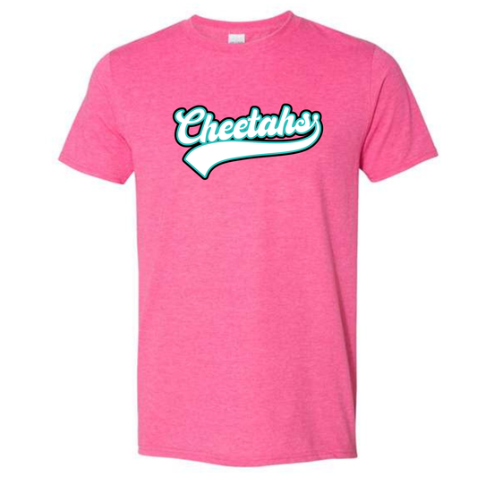 Cheetahs Retro Varsity Tee Shirt - Pink