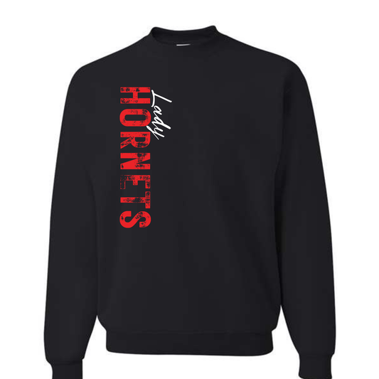 Lady Hornets Vertical Print Crewneck Sweatshirt