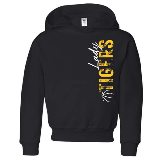 Lady Tigers Basketball Vertical Print Hoodie