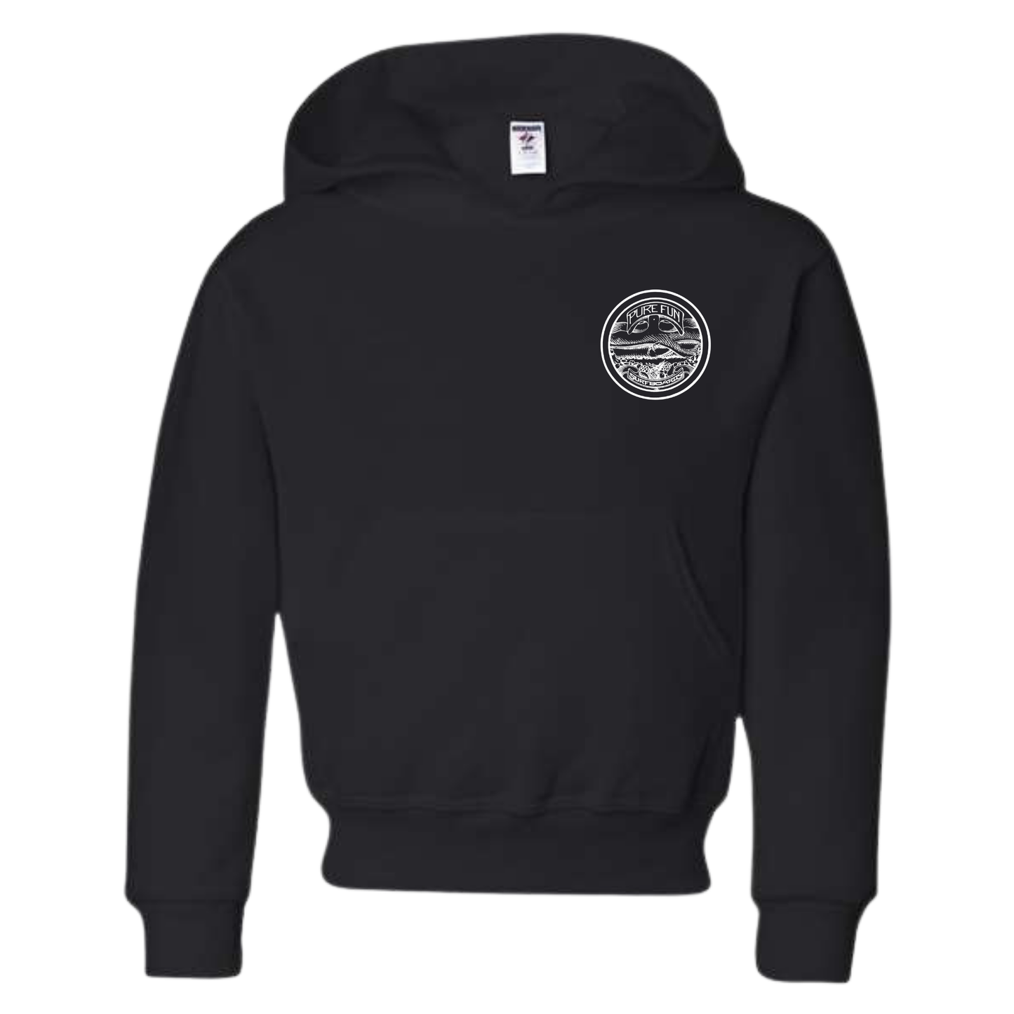 Byzak Surfboards Pure Fun Hoodie- Black w/White Logo