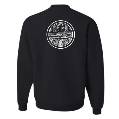 Byzak Surfboards Pure Fun Crewneck Sweatshirt- Black w/White Logo