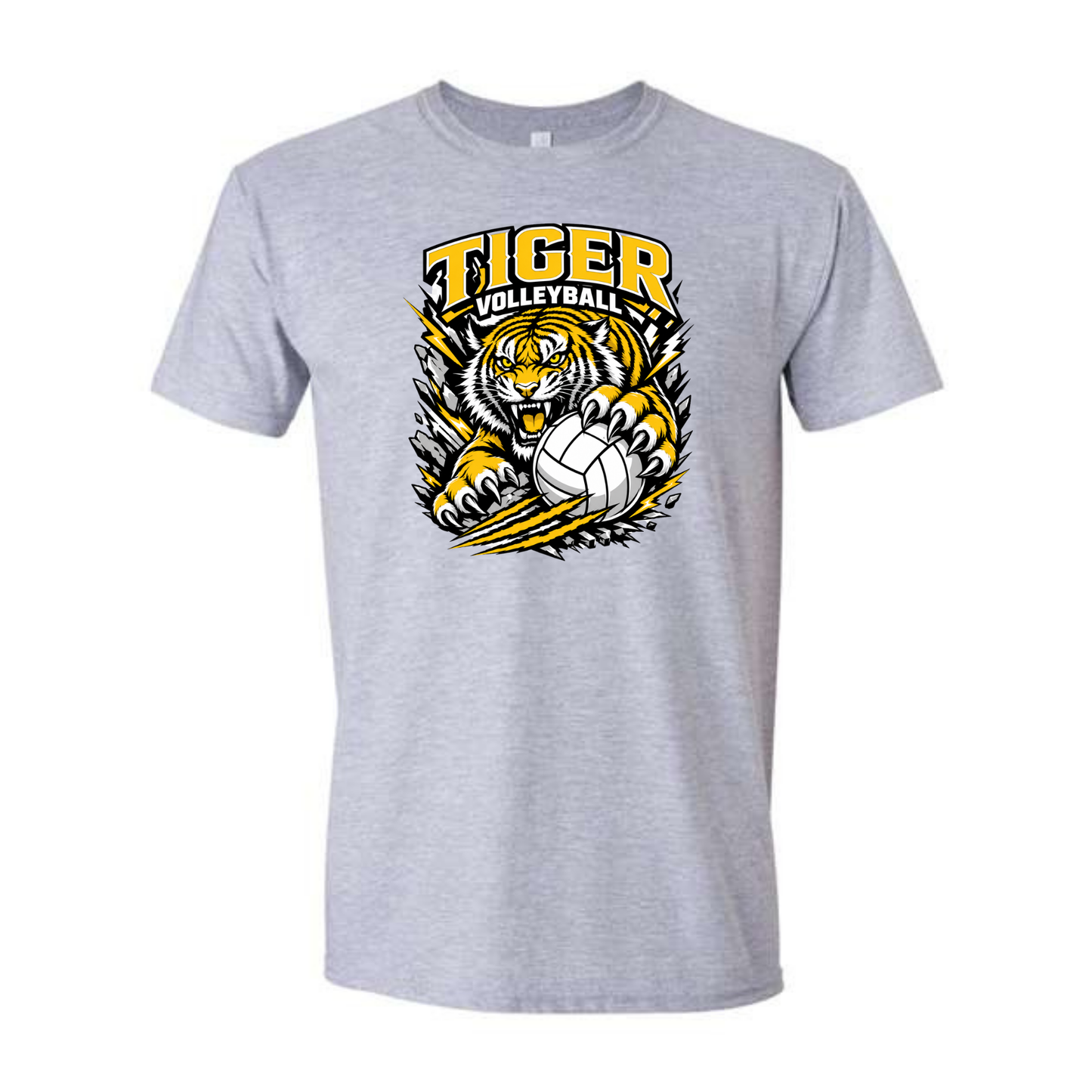 Tigers Volleyball In Your Face Tee Shirt, Sweatshirt or Hoodie - Grey