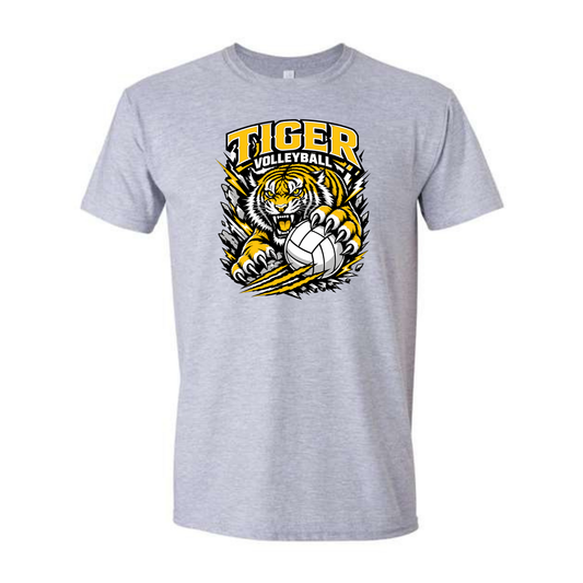 Tigers Volleyball In Your Face Tee Shirt, Sweatshirt or Hoodie - Grey