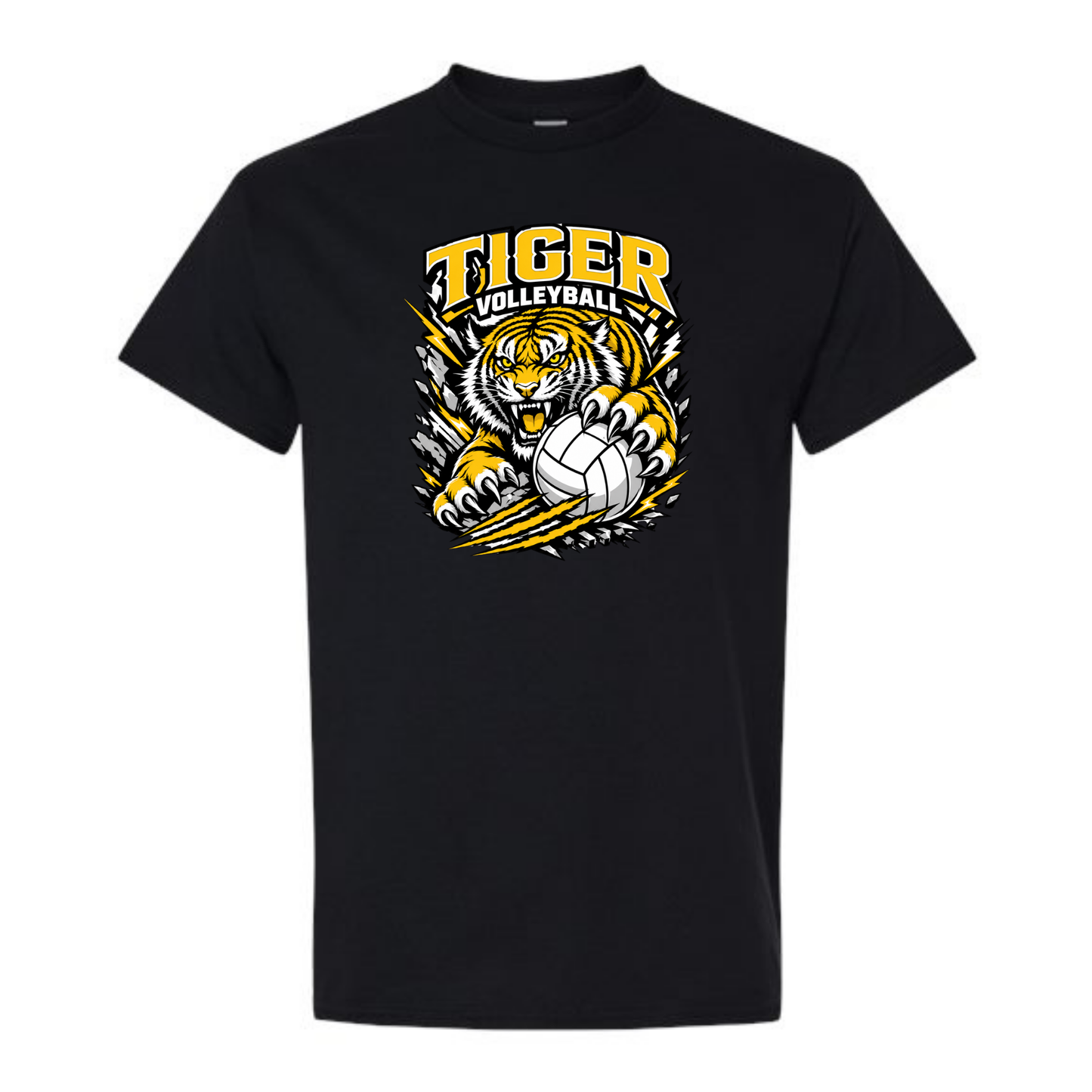 Tigers Volleyball In Your Face Tee Shirt, Sweatshirt or Hoodie - Black