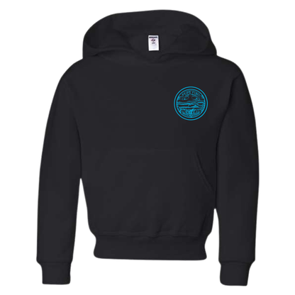 Byzak Surfboards Pure Fun Hoodie- Black w/Teal Logo