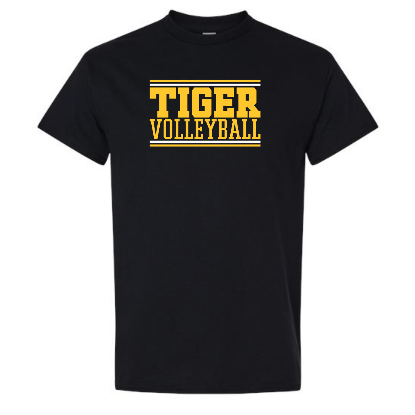 Tigers Volleyball Line it Up Tee Shirt, Crewneck Sweatshirt or Hoodie - Black