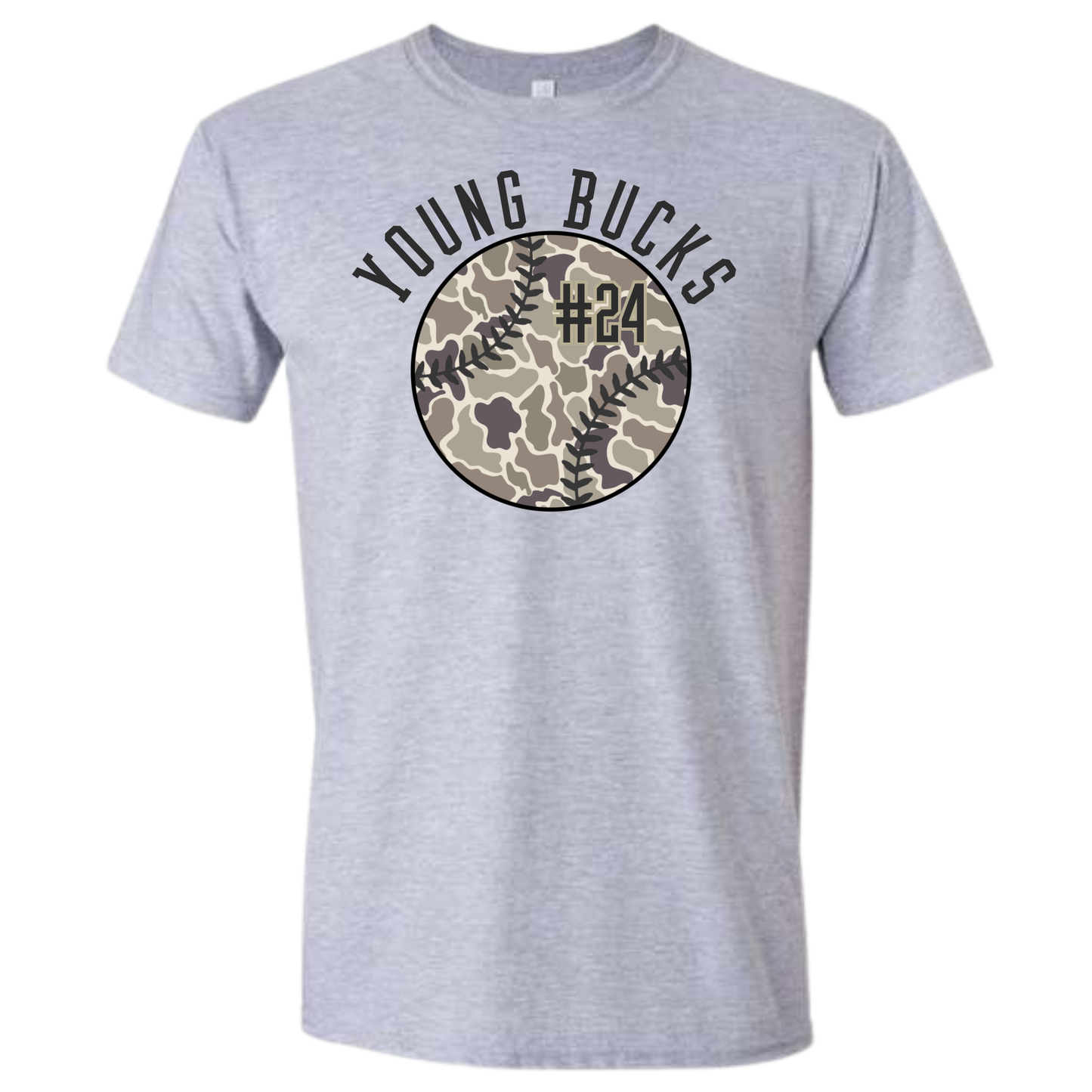 Young Bucks Camo Baseball Tee Shirt
