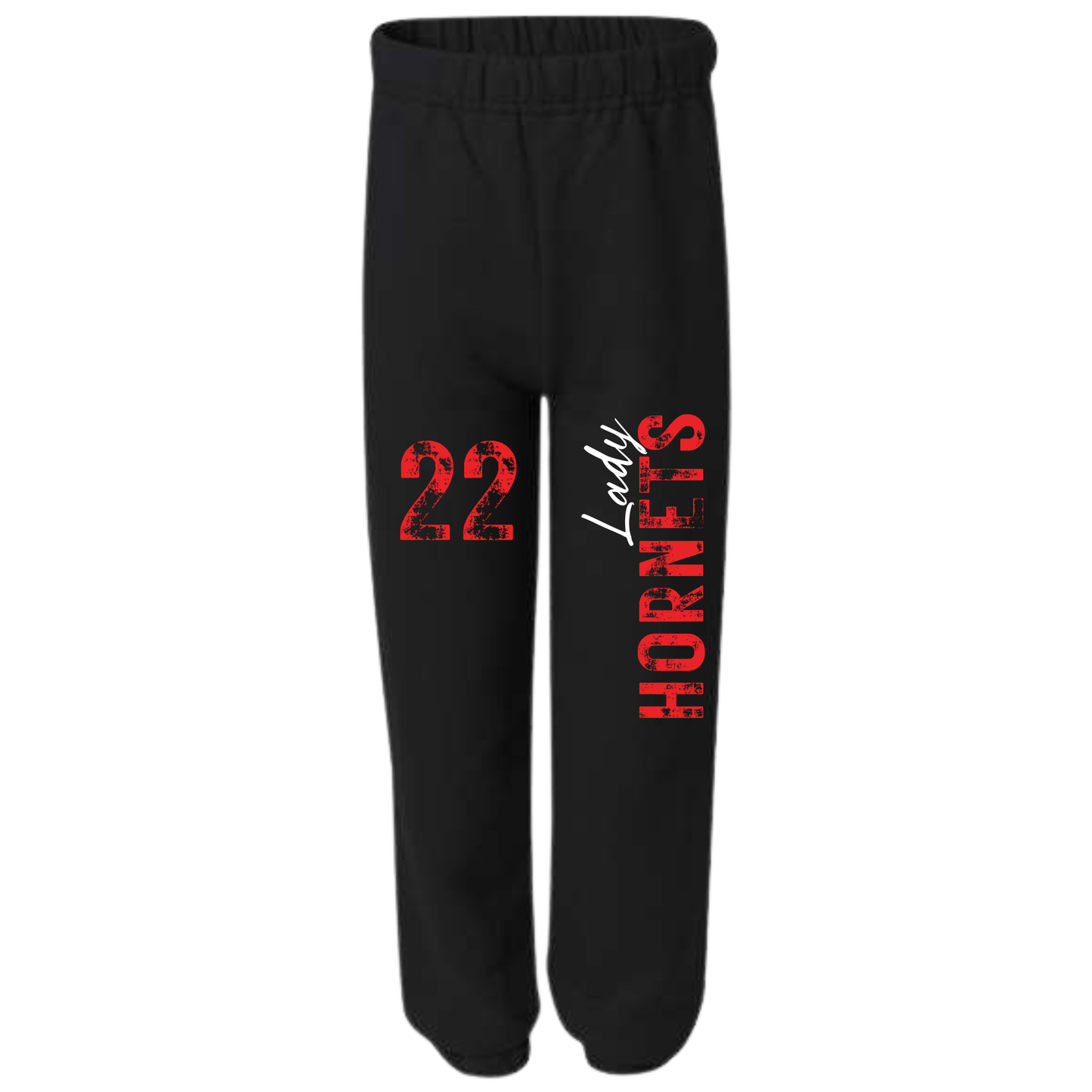 Lady Hornets Sweat Pants - Rustic Print w/Number