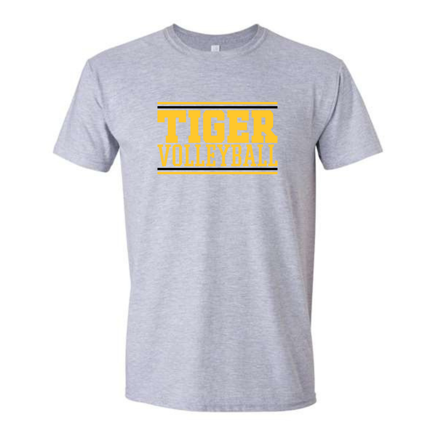 Tigers Volleyball Line it Up Tee Shirt, Crewneck Sweatshirt or Hoodie - Grey