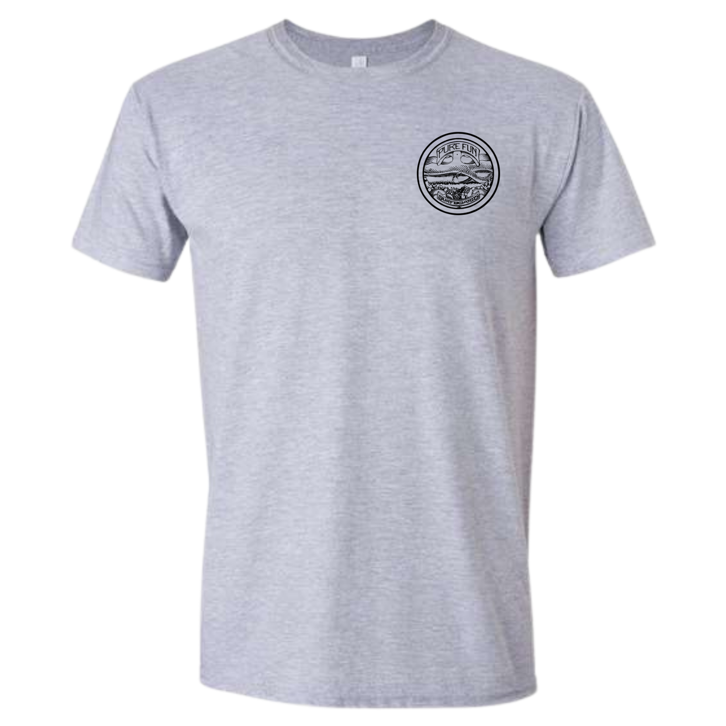 Byzak Surfboards Pure Fun T Shirt - Grey w/Black Logo