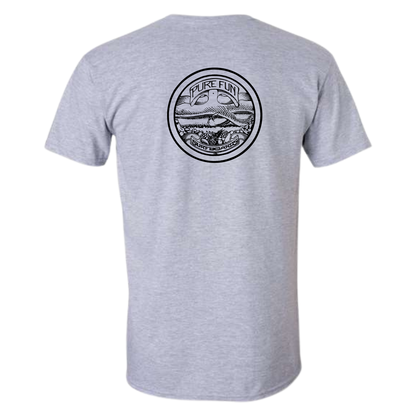 Byzak Surfboards Pure Fun T Shirt - Grey w/Black Logo