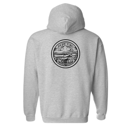 Byzak Surfboards Pure Fun Hoodie- Grey w/ Black Logo