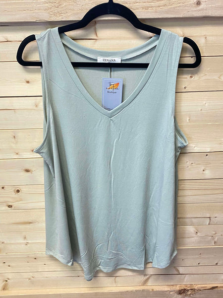V-Neck Tank Top by Zenana
