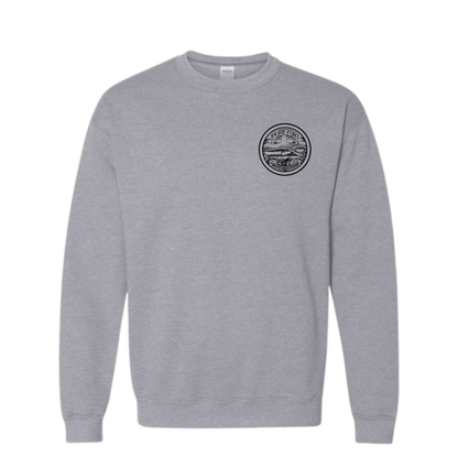 Byzak Surfboards Pure Fun Crewneck Sweatshirt- Grey w/ Black Logo