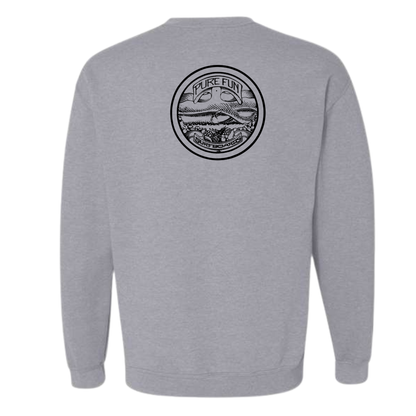 Byzak Surfboards Pure Fun Crewneck Sweatshirt- Grey w/ Black Logo