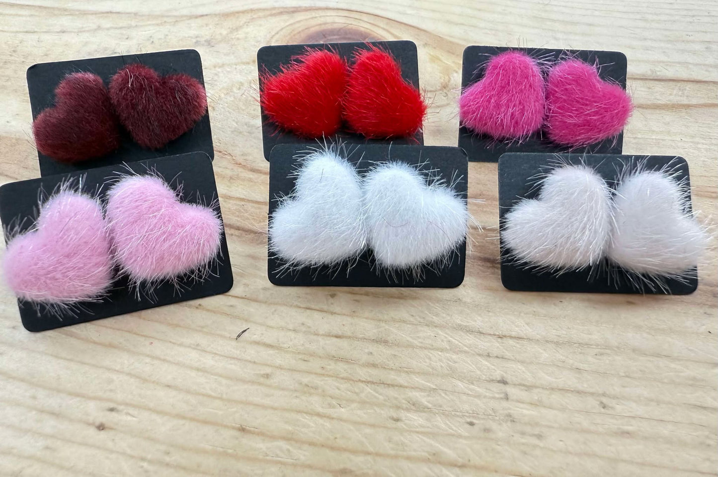 Fuzzy Heart Earrings